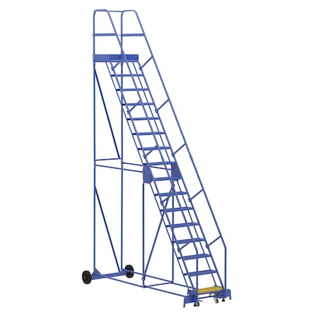 Vestil 196 H Steel Warehouse Ladder, 58 deg Perf, 16 Step, 21", 16 Steps LAD-16-21-P